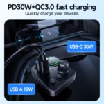 E86 Alegria 48W Dual Port Car Charger | 30W PD + QC3.0 | Bluetooth 5.4 FM Transmitter - Image 4