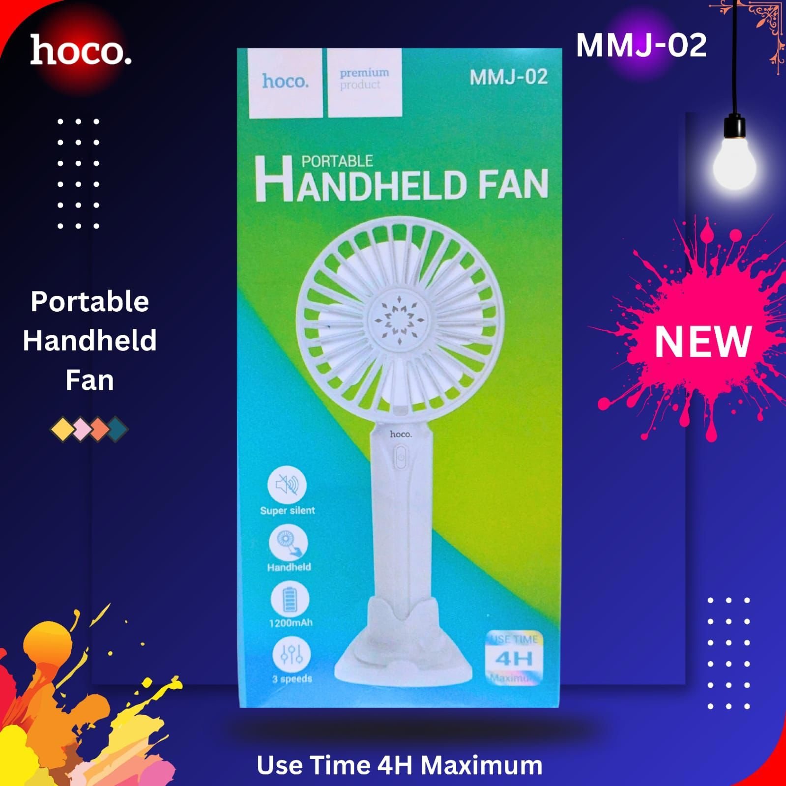 Handled-Fan (1) Hoco MMJ02 Portable Handled Fan