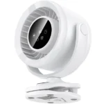 Hoco HX608 3-in-1 Automatic Rotating Clip Fan with 3600mAh Battery – Clip, Desk & Wall Mount Cooling