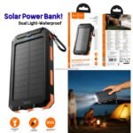 Hoco J164 Platinum Dual Light Solar Power Bank