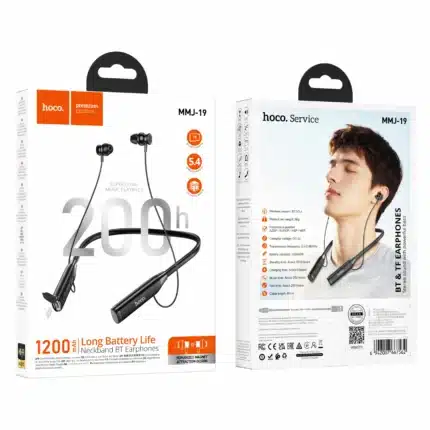 Hoco MMJ19 wireless neckband earphone – product view 3-scaled