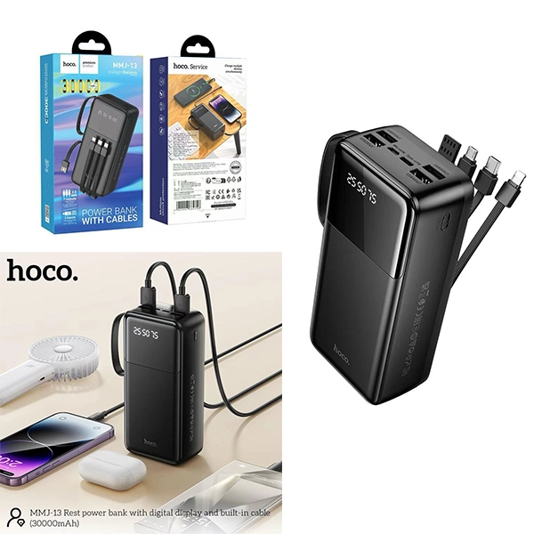 Hoco MMJ13 Rest 30000mAh Power Bank with Built in Cables