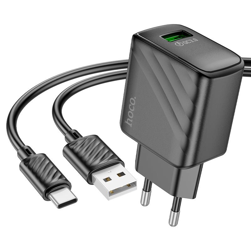 Hoco CS21A 18W Wall Charger Set With USB-A To Type C Cable