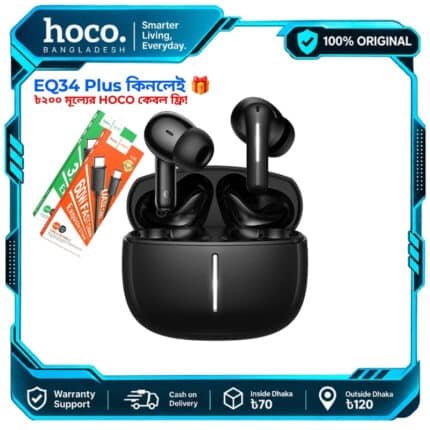 EQ34 Plus Rima ANC+ENC TWS Earbud (App Supported) | Long 7-Hour Playtime & Bluetooth 5.4
